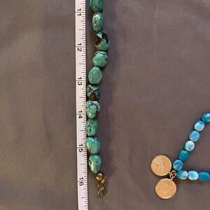 Turquoise Vintage Genuine Spider Vein Necklace 16”